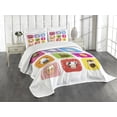 thumbnail image 3 of Ambesonne Cartoon Quilted Bedspread Set 3 Pcs, Geometric Squares Faces, King Size, Emerald Grey, 3 of 5