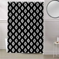 thumbnail image 5 of Fabric Shower Curtain, Boho Moroccan Geometric Black Bathroom Curtain with 12 Hooks Waterproof No Bad Odor Machine Washable Bath Curtains for Bathroom, Spa Room, 72"x84", 5 of 6