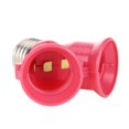 thumbnail image 2 of 3uds. E27 a 2E27 portalámparas convertidor enchufe divisor adaptador bombilla Base (rosa), 2 of 5