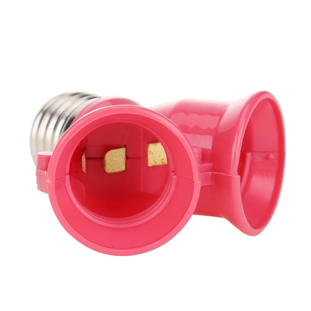 Encendiendo Lámpara E27 a 2E27 portaconvertidor enchufe divisor adaptador bombilla Base (rosa)
