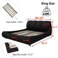 thumbnail image 2 of King Size Bed Frame, Luxury Upholstered Platform Bed With Comfy Padded Backrest, Oversize Platform Bed Frame With Solid Wood Frame, High Capacity, Suitable For Multiple Heights of Mattresses,Black, 2 of 6