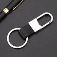 thumbnail image 6 of Men's Leather Waist Clip Keyring With Strap D Type Buckle Belt Metal Loop Simple Style Key Chain, 6 of 8