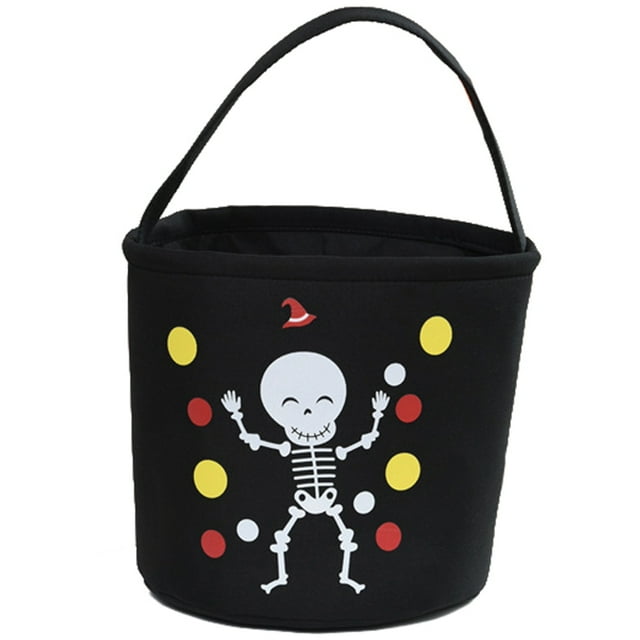 Seau à Bonbons d'Halloween Réutilisable Seau à Bonbons Ou à Farces Sac Fourre-Tout pour Fête