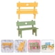 thumbnail image 3 of 2pcs mini banco miniatura muebles de parque silla jardín pueblo pueblo patio banco, 3 of 5