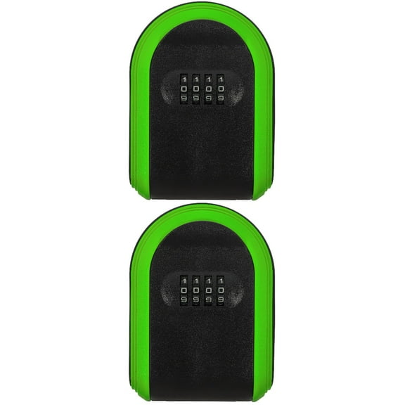 WEUVEB 2-Pack Key Lock Box for House Keys, Wall Mount Security Safe with Resettable Combination Code