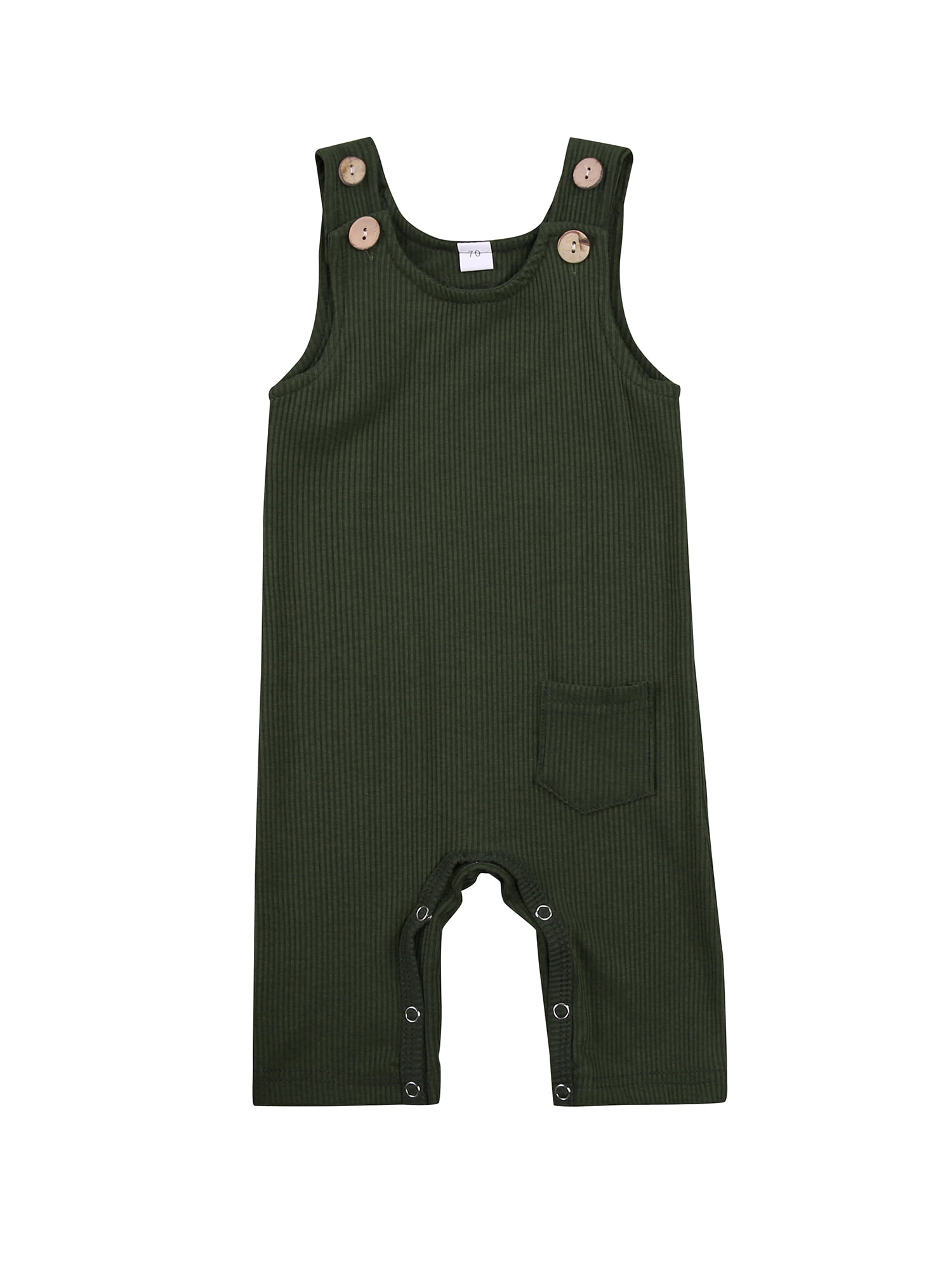 ZAXARRA Baby Sleeveless Solid Color Romper Jumpsuit Fashion Romper Jumpsuit