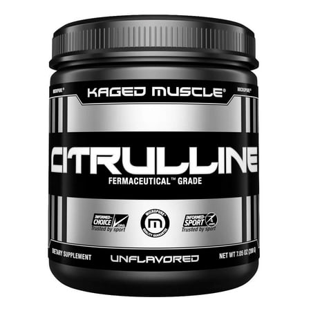 KAGED MUSCLE, Premium L-Citrulline Powder, Enhance Muscle Pumps, Improve Muscle Vascularity, Nitric Oxide Booster, Citrulline, Unflavored, 100