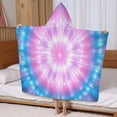 thumbnail image 5 of Colorful Tie Dye Mandala Pattern Hooded Bath Towel，60"x35" for Ages 3 To 12 Kids, Quick Dry Lightweight Soft Microfiber Hood Beach Towel Cover Up for Kids, 5 of 7