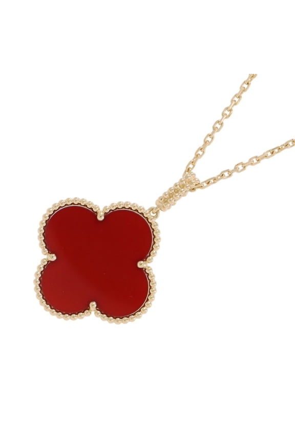 Pre-Owned Van Cleef & Arpels Magic Alhambra Long Necklace, 1 Motif, Carnelian, 18K Yellow Gold...