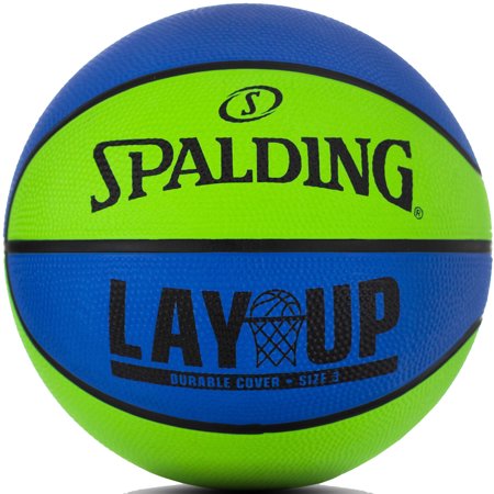 Spalding Layup Mini Rubber Outdoor Basketball - Blue/Green
