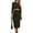 Army Green, variant on Women's Long Sleeve Midi Bodycon Dresses Casual Crewneck Cut Out Ribbed Knit Fitted Pencil Dress