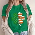 thumbnail image 1 of Warop T-shirt de la Saint-Patrick pour Femmes, Chandail à Manches Courtes à Col Rond avec Imprimé Graphique, Haut Décontracté Festif pour Fête des Fêtes et Usage Quotidien, 1 of 5