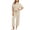 Beige, variant on Feancey 2 Piece Sets for Women Going Out Travel 2026 Summer Short Sleeve Tops and Loose Capri Pants Lounge Set Solid Color Casual Two Piece Outfits with Pockets Black XL