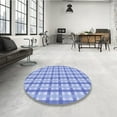 thumbnail image 4 of Ahgly Company Machine Washable Indoor Round Transitional Jeans Blue Area Rugs, 5' Round, 4 of 7