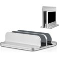 thumbnail image 4 of Matte Metal Vertical Laptop Stand Double Desk Laptop Stand Holder with Adjustable Dock Fits All Laptop Mobile Phones, 4 of 7