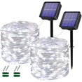 thumbnail image 1 of [2 Pack] 2 x 10M 200 LED Solar String Lights 8 Patterns Copper Wire Waterproof Decorative String Lights for Garden, Wedding, Party, Patio, Bedroom, Balcony, 1 of 5