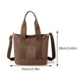 thumbnail image 3 of Bolso de mano para mujer, bolso de lona de gran capacidad para axilas, correa ajustable de Color sólido, neceser de maquillaje ligero con varios compartimentos, 3 of 6