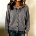 thumbnail image 3 of Going Out Button Coats for Women Winter Fall Long Sleeve Sweater Short Crochet Knit Basic Hoods Outfit Ladies 2026 Fashion L, 3 of 8