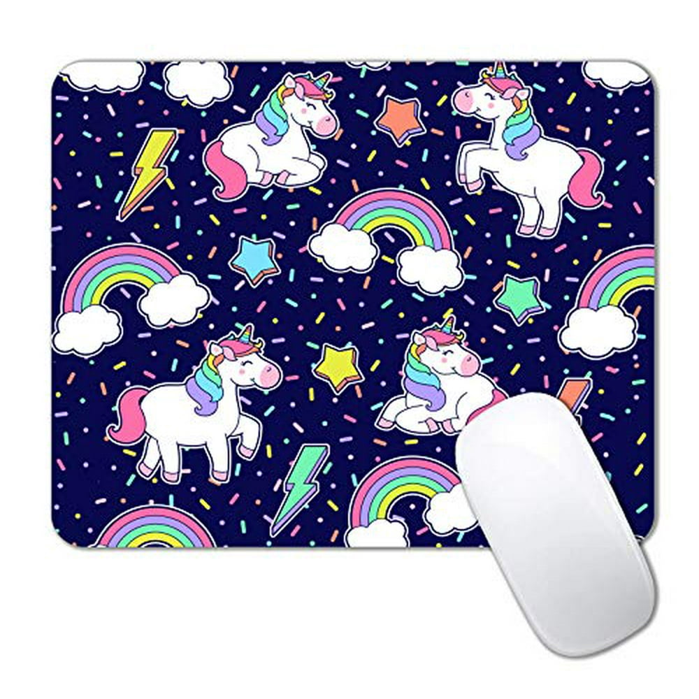 Cute Kids Mouse Pad, Rainbow Unicorn Mouse Pads for Girls Wireless Office Laptop Computer Desk