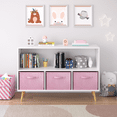 thumbnail image 2 of Jopath 4 Cube Kids Bookcase & Toy Storage Organizer with 3 Fabric Drawers for Playroom Storage,Pink03, 2 of 6