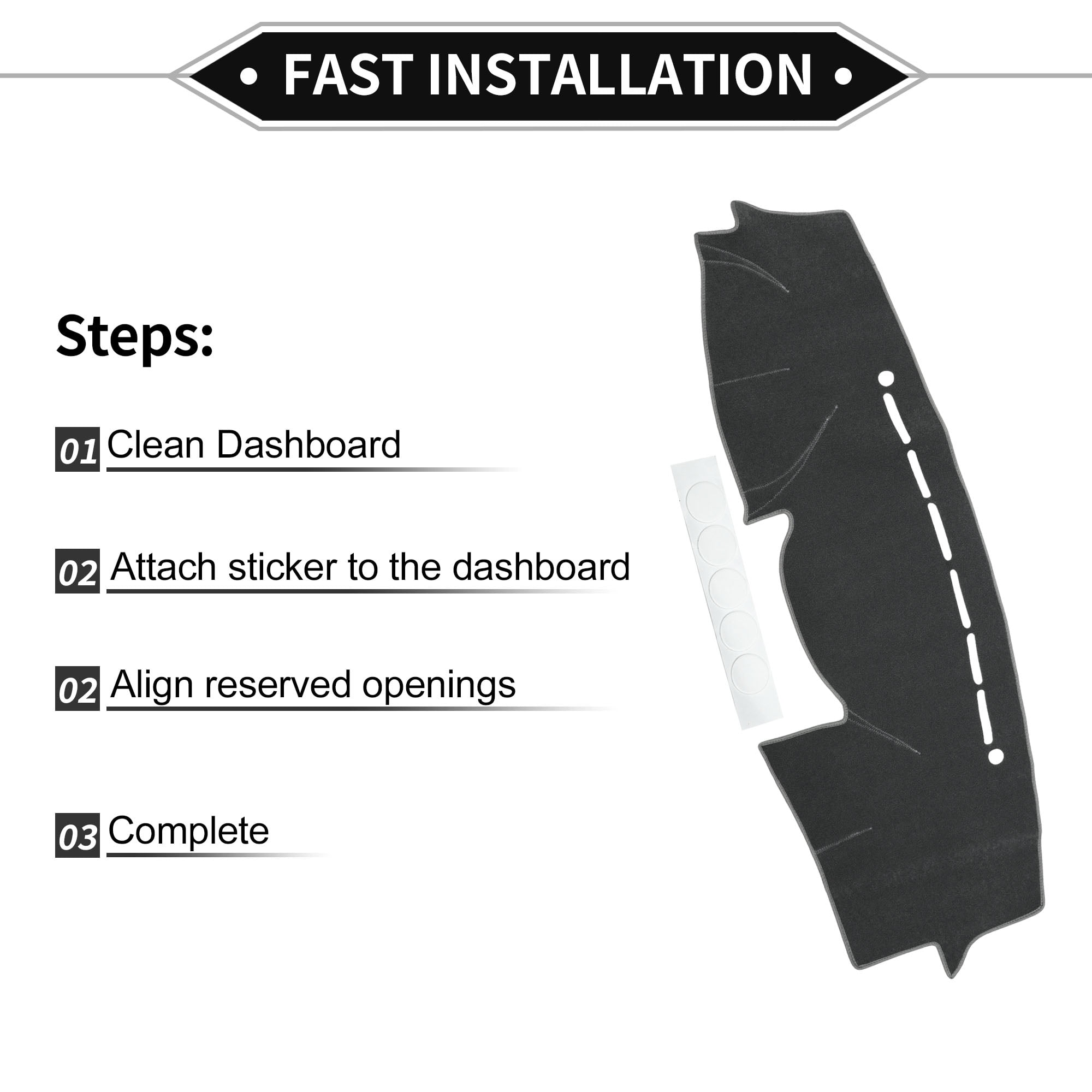Dash Cover Compatible for Hyundai VeraCruz 2007-2012, Non-Slip Polyester Silicone Gray Front Dashboard Cover Mat Pad Carpet