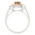 thumbnail image 4 of Solitaire with Accents Engagement Ring for Women - 1.615ct Simulated Champagne Diamond in 14K White/Rose Gold Promise Ring, 4 of 6