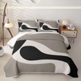 thumbnail image 2 of Erosebridal Modern Art Swirl Twin Quilt Set for Boys Girls, Abstract Curve Print Twin Coverlet Set, 2pcs, 2 of 7