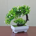 thumbnail image 1 of Billuyoard Nuevas plantas artificiales bonsái, árbol pequeño, plantas en maceta, flores falsas en maceta Decoración media luna rosa blanca, 1 of 3