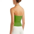 thumbnail image 3 of LEZMORE Women Summer Strapless Tops Trendy Cute Ribbed Knit Twisted Knot Front Sleeveless Tube Tops Green XS, 3 of 15