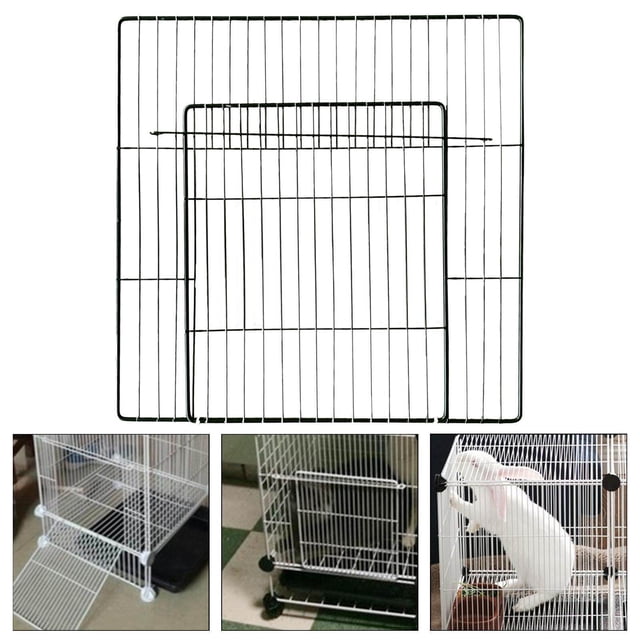 fastboy Pet Playpen Door Cage Metal Wire Indoor Fence Rabbit Puppy Expandable Panel Dense Black Grid
