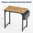 thumbnail image 6 of Atilioo Modern Computer Desk, Office Writing Study PC Table for Kids & Students with Storage Bag & Headphone Hooks for Home Bedroom, 31" Rustic Brown, 6 of 9