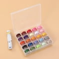 thumbnail image 4 of AURARMLET Plastic Empty Thread Spools Assorted Color 25 Pcs in Clear Sewing Storage Case, 4 of 8