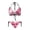 Pink & White Tie-Dye Pattern, variant on Uourmeti Women's Halter Tie-Dye Bikini Set - Two Piece Triangle Swimsuit with Tie Sides, Quick Dry & Skin Friendly for Beach Vacation & Pool Party