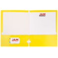 thumbnail image 2 of Jam Paper Carpetas Escolares Laminadas Con Dos Bolsillos, Brillantes, Perforadoras, 3 Agujeros, Tamaño Carta, Amarillo Brillante, Paquete De 6, 2 of 5