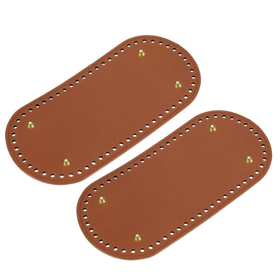 Oval Bag Bottom Shaper Pad, 2Pack 25x12cm PU Leather Cushion Base Brown