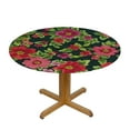 thumbnail image 3 of PIKWEEK Round Tablecloth Small-Scale Flowers Round Fitted Tablecloth with Elastic Edge, Waterproof Oil Proof Table Cloth Wipe Clean Table Cover for Indoor and Outdoor, 3 of 7