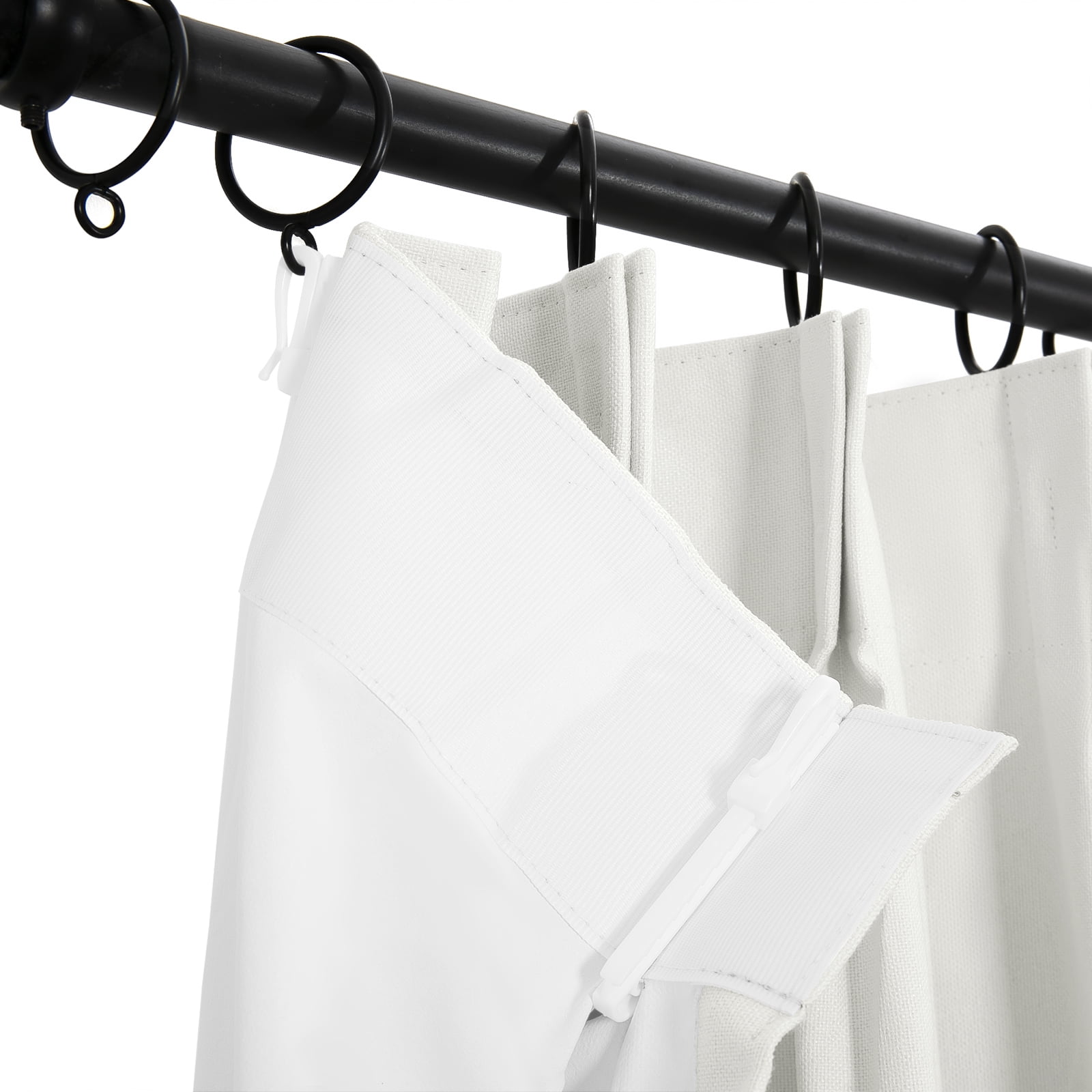 TWOPAGES 52 W X 96 L Inch Drape Blackout Pinch Pleated Light Blocking Curtain for Kid's Room, 1 Panel, Ivory White