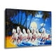 thumbnail image 2 of Póster de lienzo de siete caballos corriendo, decoración de dormitorio, paisaje deportivo, decoración de oficina, regalo, estilo marco, 20 x 30 cm, 2 of 8