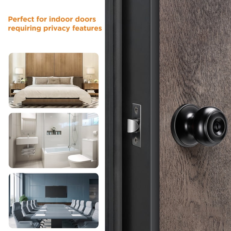 Nob Lock Door Knob With Lock 4-Pack Door Knobs With Locks & Keys - Matte Black ...