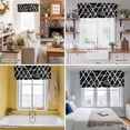 thumbnail image 5 of Modern Themed Valance Curtain Irregular Black Shapes White Lines Pattern Window Valances Rod Pocket Short Curtains Window Treatments for Kitchen Bedroom Bathroom Laundry 42" x 18", 5 of 9