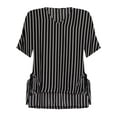 thumbnail image 2 of Plus Size Black & White Stripe Hi-Lo Top With Side Ties Size XXX-Large, 2 of 2