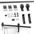 thumbnail image 3 of VAHIGCY Rail Sliding Barn Door | Carbon Steel Hardware Kits Set Rail Sliding Barn Door Rail | Hardware Floor Guide Sliding, Door Warehouse Door Accessories, Double Door Single Track, 3 of 9
