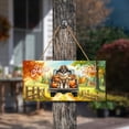 thumbnail image 3 of Hello Fall Autumn Wreath Saint Bernard Pumpkins Pickup Truck Landscape Wood Sign St Dog Lover Hanging Wall Home Decor - 13011, 3 of 5