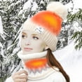 thumbnail image 5 of GRNSHTS Heated Beanie Hat and Neck Warmer Set Warm Scarf Pom Knit Hat USB USB Electric Womens Winter Heated Hat Scarf (Beige), 5 of 8