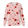 thumbnail image 4 of VgaVtl Womens Plus Size Sweatshirts Long Sleeve Pink Valentines Ladies Tops Pullover Loose Party Soft Heart Print Tops, 4 of 4
