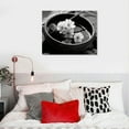 thumbnail image 4 of ONETECH 3 Piece Black and White Bathroom Canvas Wall Decor Magnolia Orchids Pictures White Flower Floral Zen Stone Painting Relaxation Massage Spa Wall Art for Bedroom Ready to Hang 20\x16\, 4 of 4