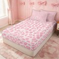thumbnail image 3 of Erosebridal Leopard Animal Print Zipper Twin Comforter Sets with Fitted Sheet and 2 Pillowcases for Girls, Modern Fashion Style Zipper Bedding Set, Pink Reversible, 4-Piece, 3 of 7