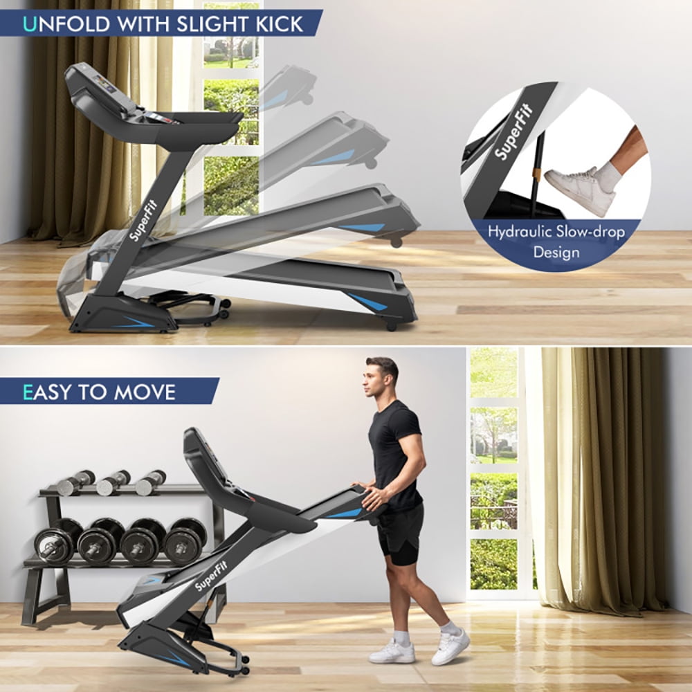 Topcobe 4.75 HP Treadmill with APP and Auto Incline for Home and Apartment, Smart Digital Folding Treadmill, Electric Foldable Exercise Fitness Machine, Black