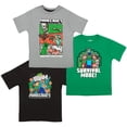 thumbnail image 1 of Camiseta Minecraft para niños, paquete de 3, con estampado gráfico casual, talla 8, 1 of 9