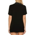 thumbnail image 3 of Hi,Fancy 2pcs Pajama Set Button-Down Striped Sleepwear Woman Summer Suit, Black, XL, 3 of 7